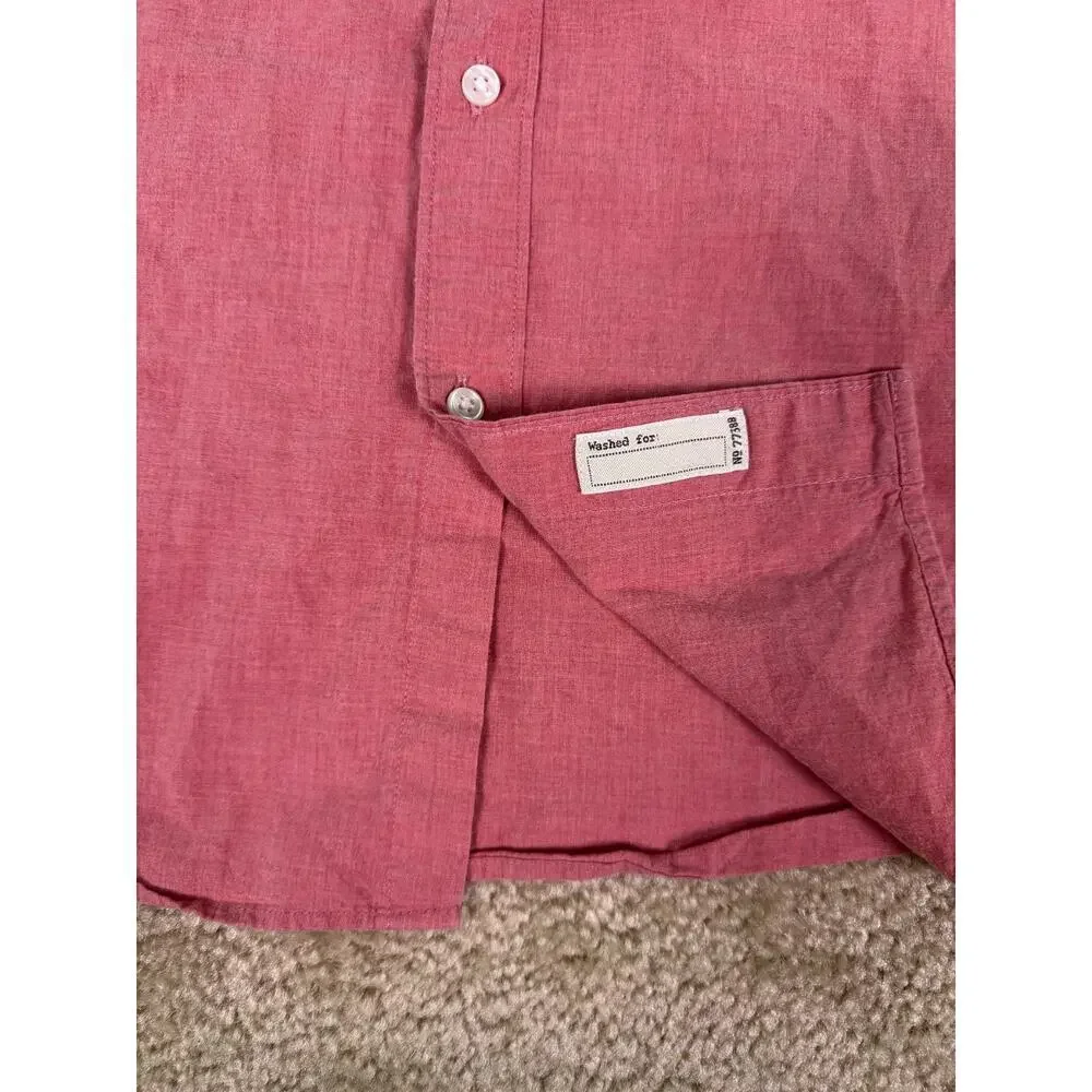 J.CREW SEWN FOR SLIM FIT 100% COTTON SHIRTING RED SHIRT SIZE XL D746